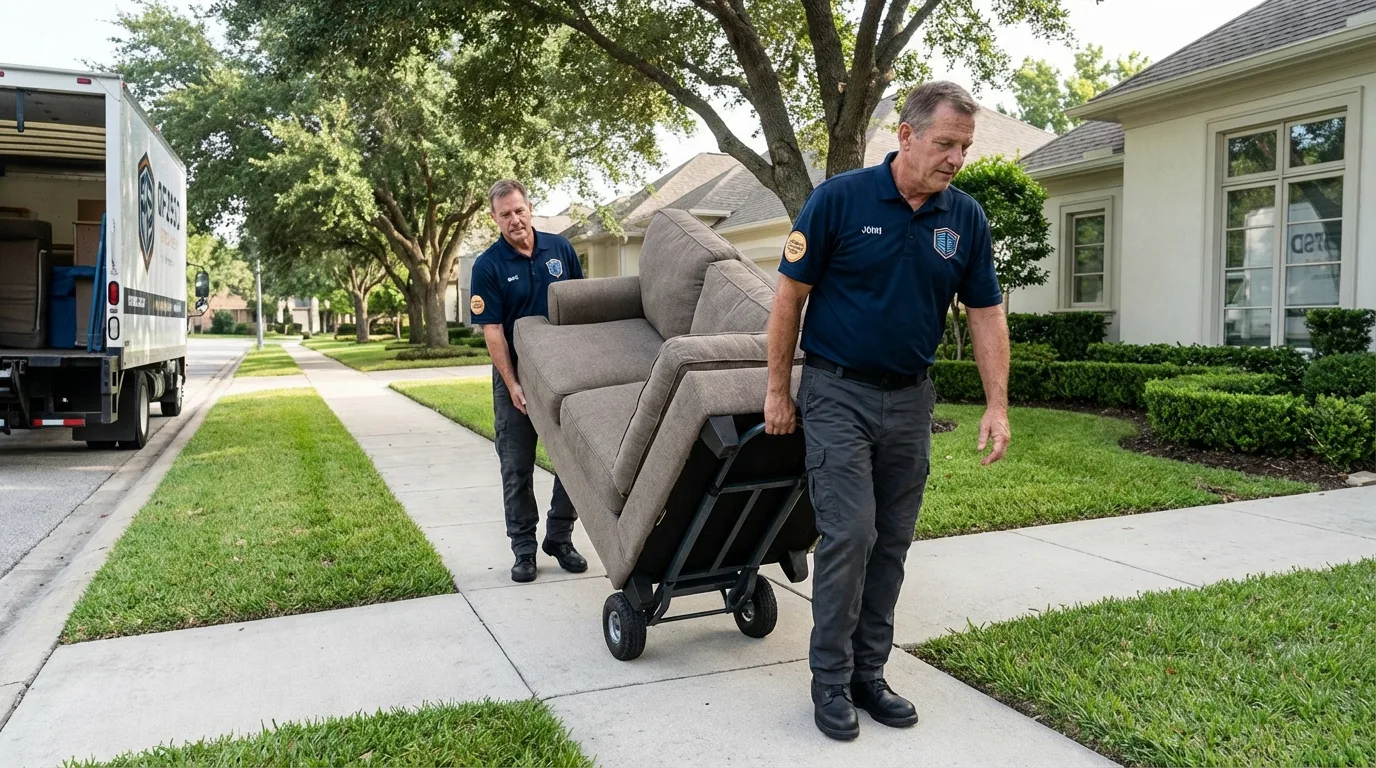 Local residential moving crew loading furniture in Easton, PA